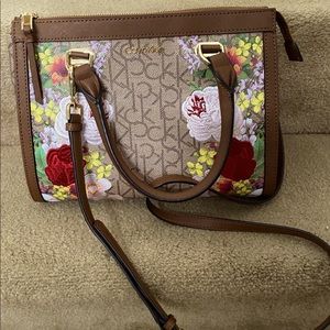Calvin Klein embroidered signature handbag